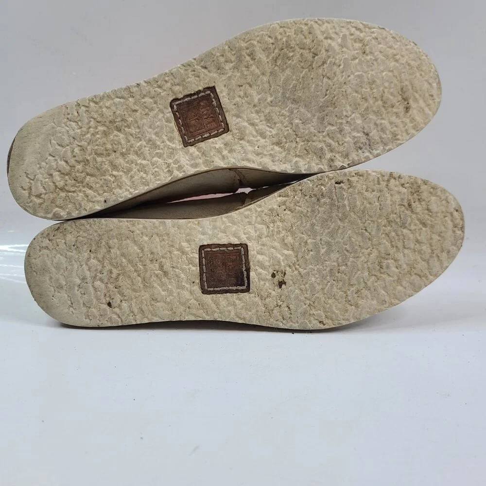 Frye Women's Beige Milly Leather‎ A-Line Slip On Flats Loafers Size US 8.5